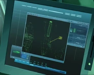 Аелита се приближава торњу на холограмској мапи.