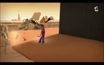 Odd's trademark success pose on Lyoko.