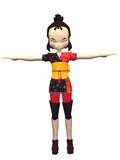 Yumi's Season 1-3 avatar from a 360 degree view.