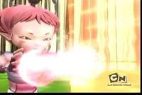 Blocking a Megatank's laser with two energy fields combined in Replika.