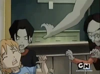 Nicholas attacked by zombies.