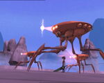 The Krabs starts to fire at Aelita..