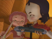 Yumi tells Aelita to throw her fan