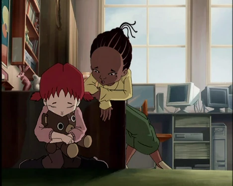 Tamiya trying to comfort Milly.