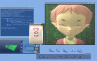 Aelita talking to Jeremie from the computer.