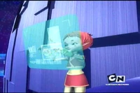 Aelita going through X.A.N.A.'s data.