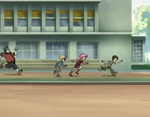 Jim pursuing Jeremie, Aelita, and Ulrich at the track in Ultimatum.