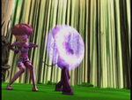 Odd uses his Shield to protect Aelita and himself from attacks.