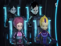 William, Ulrich, Aelita, and Odd in the Megapod.