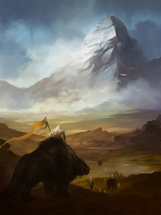 Mt Garados and Daroga, Marat Gargant Tribe Chief (art by Sandara)