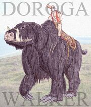 Doraga on Walker, a huge tusked “badger” (fanart)