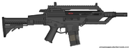 VZ DCR-X, Dual Combat Rifle, Experimental. The newest gun from Velzen en Zoon corporation. High tech Dual gas operators, two magazines in the gun. One with 7.62x 51 mm and the other with 5.56x45 mm. There is a battle mode and an assault mode. Battle mode is Based on FAL OSW and assault mode is based on the MSMC