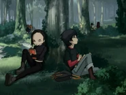 William y Yumi en el parque.