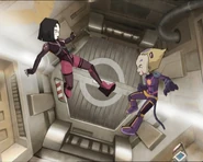 Odd e Yumi no espazo.