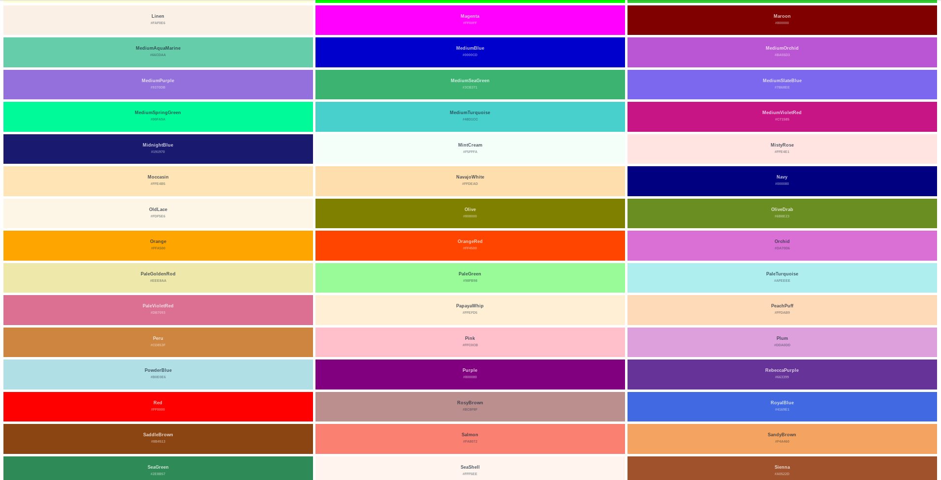 Named Colors | Coding Help Wikia | Fandom