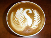 Latte art swan