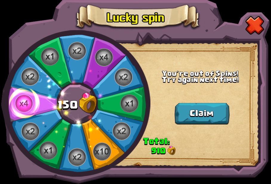 Redeem 2 New Code and Got New Lucky Wheel Spin Fighters [Ten] in