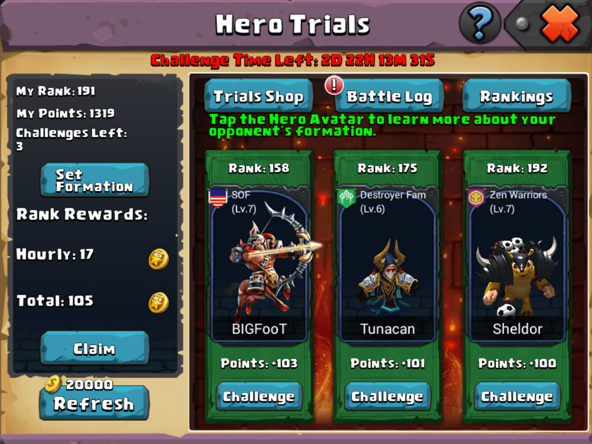 Clash of Kings - Hero Growth Trial II Heroes in this period