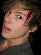 Halliday's imitation blood prosthetics during the death scene production.