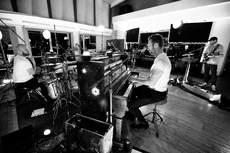 Coldplay recording the EP at Henson Recording Studios, CA.