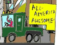 An AAA vehicle's first appearance- in a traffic jam in Slug-Man #1