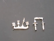 Pouches and Knife sprue, 3 x Sheathed Swords sprue