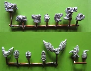 Landgriffon headcrest sprues (3) All converted from already made knights helmet crests and banner tops ©White Knight Miniature Imperium