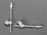 Lances, up-right and levelled