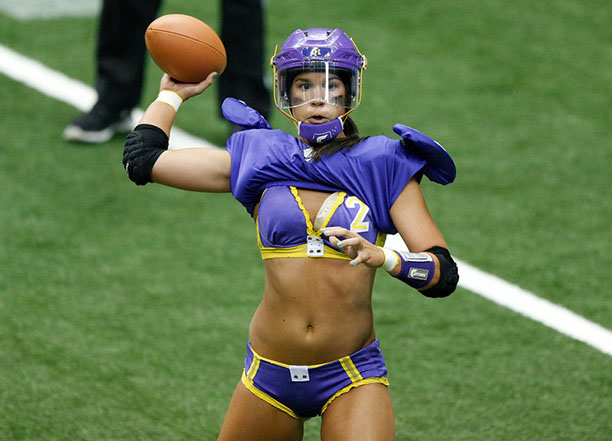 Greatest Hit in History of Legends (Lingerie) Football League? (Video)