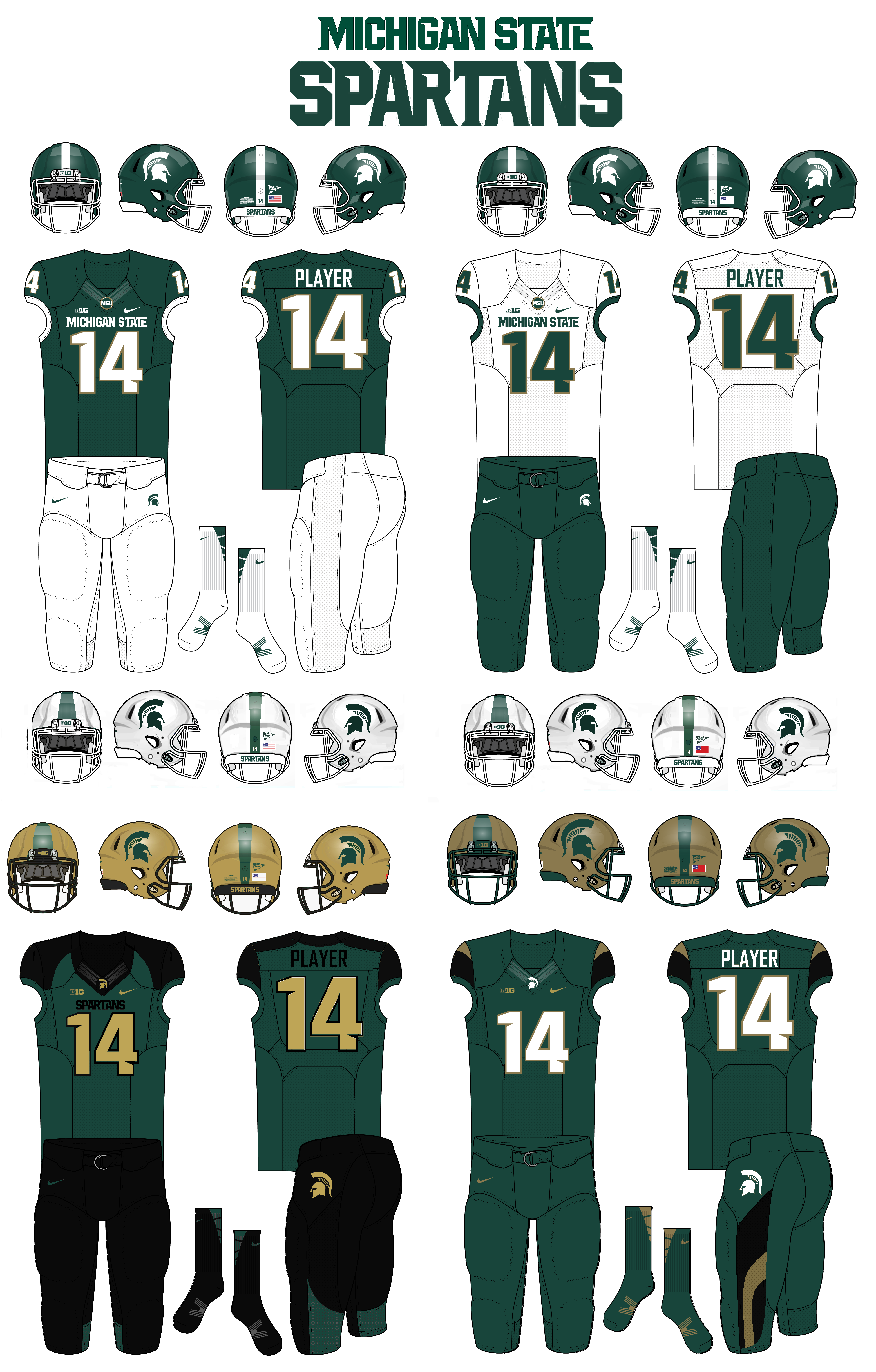 Michigan State Jerseys, Michigan State Spartans Uniforms