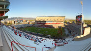 Looking west from the visiting team's section, with the press box on the left and the new video board on the right. Taken in 2011.