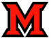 NCAA-MAC-2019 Miami Redhawks main logo - White - Black trim