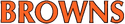 Browns script logo used from 1975-1995 and 1999-2002, also as expansion Browns endzone script during the period.