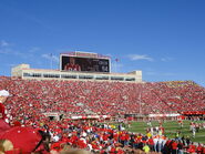 Nebraska's "HuskerVision" is one of the largest jumbo-screens in any college stadium in the country, measuring approximatively 118 feet (36 m) wide by 34 feet (10 m) high.