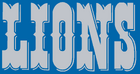 Detroit Lions 1970-2002 silver wordmark-Honolulu Blue background