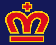 WLAF-London Monarchs Helmet logo-Blue Background