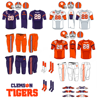 clemson tigers football uniforms
