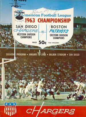 AMERICAN FOOTBALL LEAGUE - 1963 CHAMPIONSHIP GAME