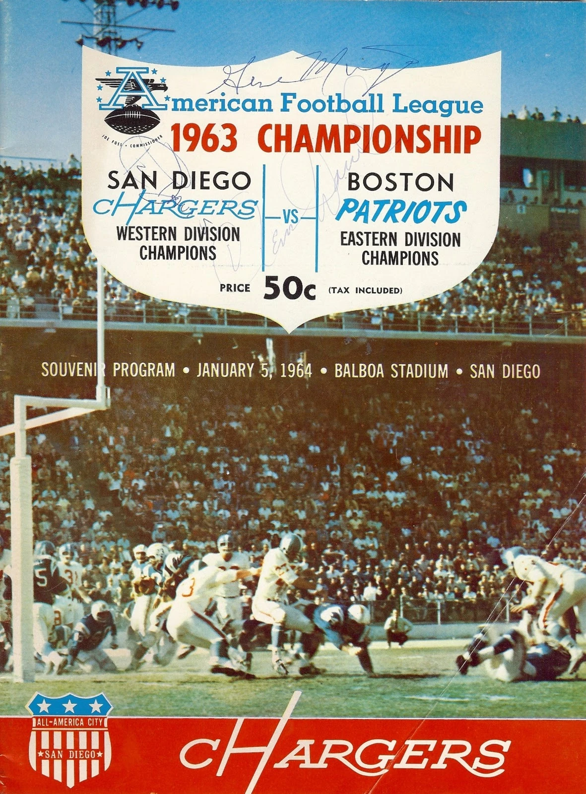 1963 AFL Championship, Chargers vs Bills : r/nfl