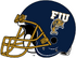 NCAA-FIU Panthers Navy Blue Football helmet-gold facemask-Right side