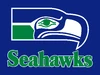 1976-2001 logo and green wordmark (with white trim) with royal blue background.