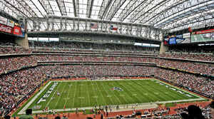 General overall view of Reliant Stadium (NRG Stadium) with the retractable  roof open during an NFL football game between the Tennessee Titans and the Houston  Texans, Sunday, Dec. 21, 2003, in Houston.