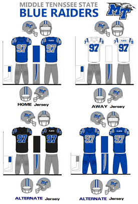 MIDDLE TENNESSEE STATE BLUE RAIDERS MEN'S FOOTBALL JERSEY #7