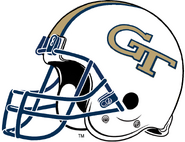 NCAA-ACC-Georgia Tech Yellow Jackets white gold striped helmet-Right Side