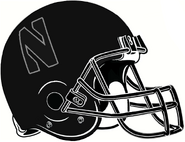 NCAA-Big 10-Northwestern Wildcats Black Helmet