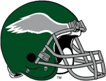 The Eagles slightly altered the helmet color from the past 10 seasons to kelly green; they would wear these through 1995.