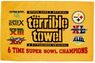 The Steelers Super Bowl XLIII victory in 2008 brought back the "Terrible Towel", popularized by late radio sportscaster Myron Cope in the 1970's, in the era of the Chuck Noll Super Bowl teams; this towel comemmorates all of the teams Super Bowl victories.