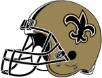 Right side Saints' helmet.