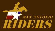 San Antonio Riders logo 1991-1992 brown gold script logo