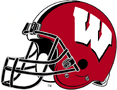 NCAA-Big 10-Wisconsin Badgers Crimson Helmet-black facemask-Right Side